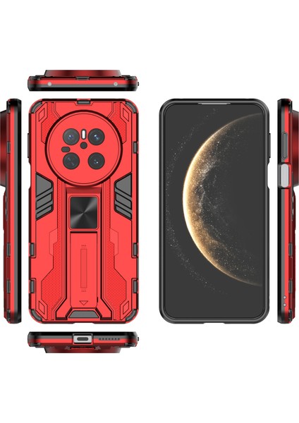 Huawei Mate 70 Kılıf Pc+Tpu Darbeye Dayanıklı Telefon Kılıfı Kickstand Ile-Siyah-Kırmızı (Yurt Dışından) fırsatları