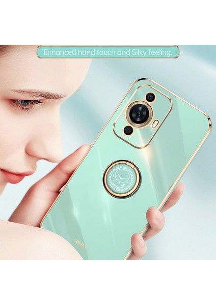Xınlı Huawei Nova 11 Pro/nova 11 Ultra Halkalı Kickstand Elektrokaplama Telefon Kılıfı Yumuşak Tpu Koruyucu Kapak-Mor (Yurt Dışından) modelleri