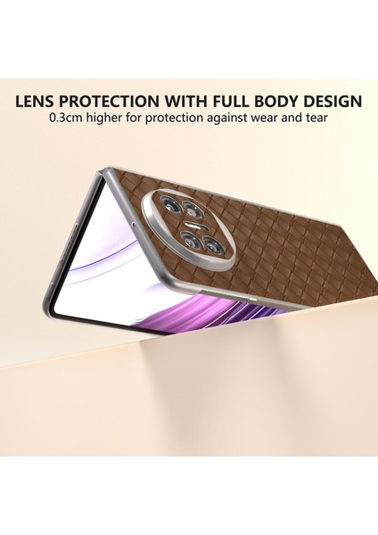 Huawei Mate X5 Kılıf Dokuma Doku Pu Deri Arka Kapak-Kahverengi (Yurt Dışından) fırsatları