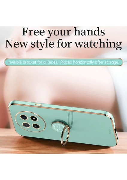 Xınlı Huawei Enjoy 60X Halka Kickstand Elektrokaplama Telefon Kılıfı Yumuşak Tpu Düşmeye Lı Arka Kılıf-Mavi (Yurt Dışından) fiyatları