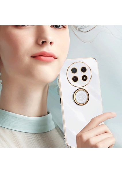 Xınlı Huawei Enjoy 60X Halka Kickstand Elektrokaplama Telefon Kılıfı Yumuşak Tpu Düşmeye Lı Arka Kılıf-Mavi (Yurt Dışından) fırsatları