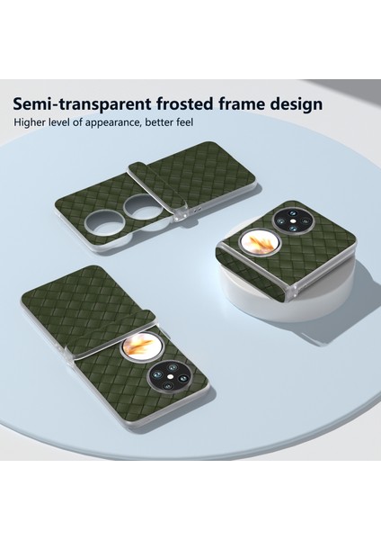 Huawei Pocket 2 Kılıf Dokuma Doku Menteşe Koruma Pu+Pc Telefon Kılıfı-Yeşil (Yurt Dışından) modelleri