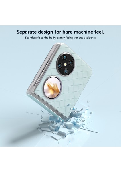 Huawei Pocket 2 Kılıf Dokuma Doku Menteşe Koruma Pu+Pc Telefon Kılıfı-Açık Yeşil (Yurt Dışından) fırsatları