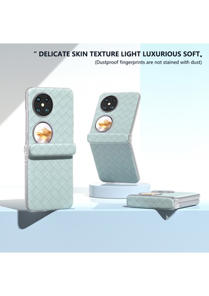 Huawei Pocket 2 Kılıf Dokuma Doku Menteşe Koruma Pu+Pc Telefon Kılıfı-Açık Yeşil (Yurt Dışından) indirimleri