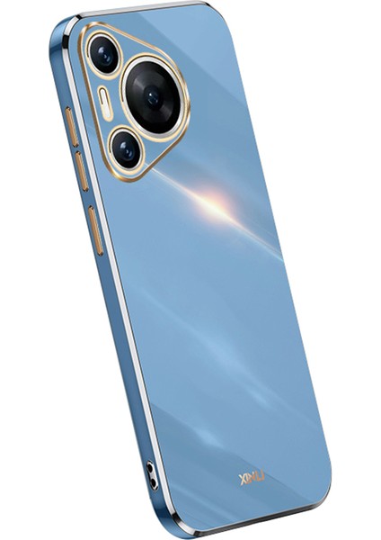 Xınlı Huawei Pura 70 Pro/pura 70 Pro+Kılıf Galvanik Çerçeve Yumuşak Tpu Telefon Kılıfı-Mavi (Yurt Dışından)