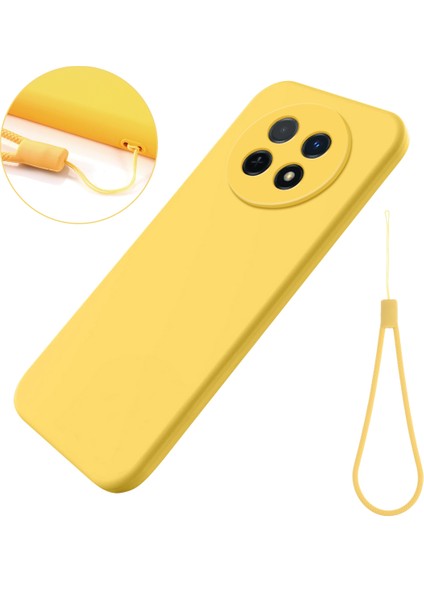 Huawei Nova Y91 4g Için Darbeye Dayanıklı Telefon Kılıfı, Yumuşak Astarlı Çizilmez Sıvı Silikon Kapak-Sarı (Yurt Dışından)