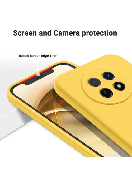 Huawei Nova Y91 4g Için Darbeye Dayanıklı Telefon Kılıfı, Yumuşak Astarlı Çizilmez Sıvı Silikon Kapak-Sarı (Yurt Dışından) indirimleri