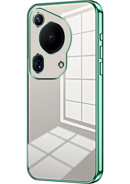 Huawei Pura 70 Ultra Kılıf Tpu Darbeye Dayanıklı Şeffaf Telefon Kılıfı Galvanik Çerçeve-Yeşil (Yurt Dışından)