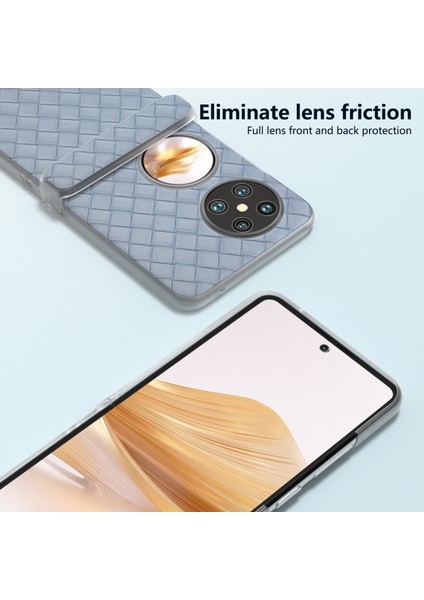 Huawei Pocket 2 Kılıf Dokuma Doku Menteşe Koruma Pu+Pc Telefon Kılıfı-Bebek Mavisi (Yurt Dışından) fiyatları