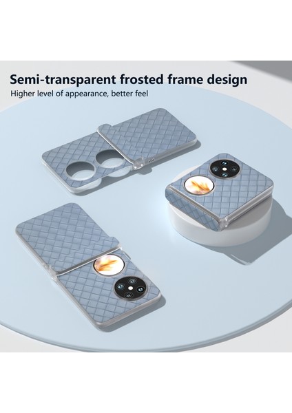 Huawei Pocket 2 Kılıf Dokuma Doku Menteşe Koruma Pu+Pc Telefon Kılıfı-Bebek Mavisi (Yurt Dışından) modelleri