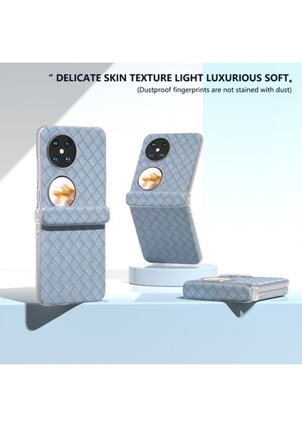 Huawei Pocket 2 Kılıf Dokuma Doku Menteşe Koruma Pu+Pc Telefon Kılıfı-Bebek Mavisi (Yurt Dışından) indirimleri