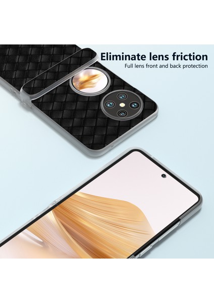 Huawei Pocket 2 Kılıf Dokuma Doku Menteşe Koruma Pu+Pc Telefon Kılıfı-Siyah (Yurt Dışından) fiyatları