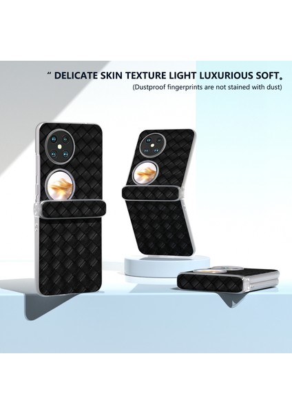 Huawei Pocket 2 Kılıf Dokuma Doku Menteşe Koruma Pu+Pc Telefon Kılıfı-Siyah (Yurt Dışından) indirimleri