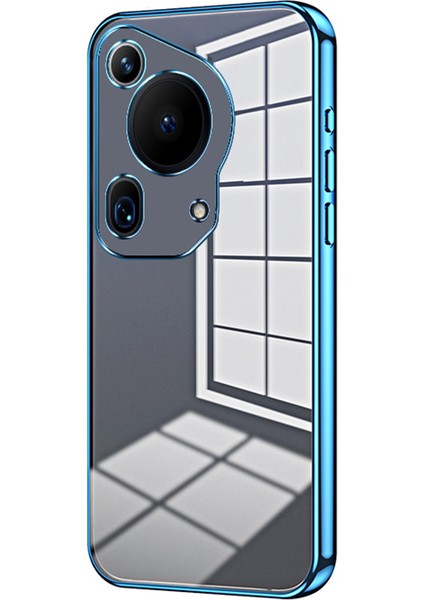 Huawei Pura 70 Ultra Kılıf Tpu Darbeye Dayanıklı Şeffaf Telefon Kılıfı Galvanik Çerçeve-Mavi (Yurt Dışından)
