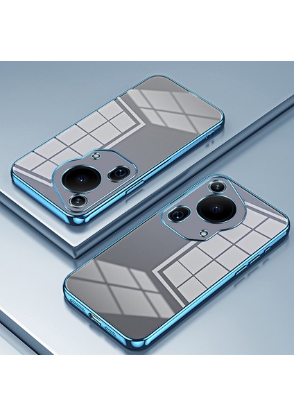 Huawei Pura 70 Ultra Kılıf Tpu Darbeye Dayanıklı Şeffaf Telefon Kılıfı Galvanik Çerçeve-Mavi (Yurt Dışından) indirimleri