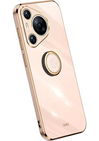 Xınlı Huawei Pura 70 Pro Kılıf Galvanik Ayak Tpu Telefon Kılıfı-Pembe (Yurt Dışından)