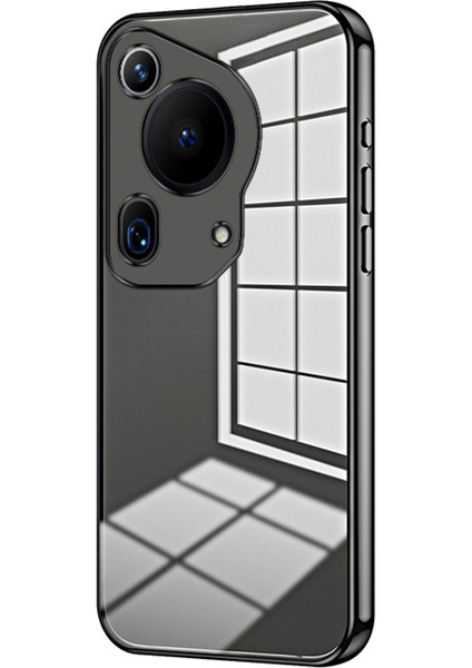 Huawei Pura 70 Ultra Kılıf Tpu Darbeye Dayanıklı Şeffaf Telefon Kılıfı Galvanik Çerçeve-Siyah (Yurt Dışından)