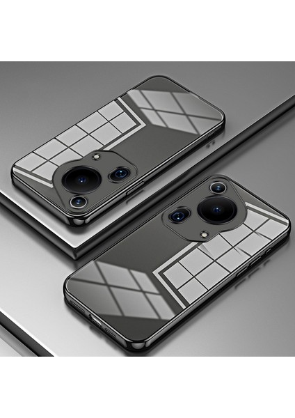 Huawei Pura 70 Ultra Kılıf Tpu Darbeye Dayanıklı Şeffaf Telefon Kılıfı Galvanik Çerçeve-Siyah (Yurt Dışından) indirimleri