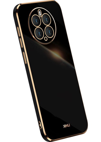 Xınlı Huawei Mate 50 Pro 4g Için Çizilmeye Dayanıklı Telefon Kılıfı, Elektrokaplama Tpu Arka Kabuk Tam Kamera Lens Koruma Kılıfı-Siyah (Yurt Dışından)