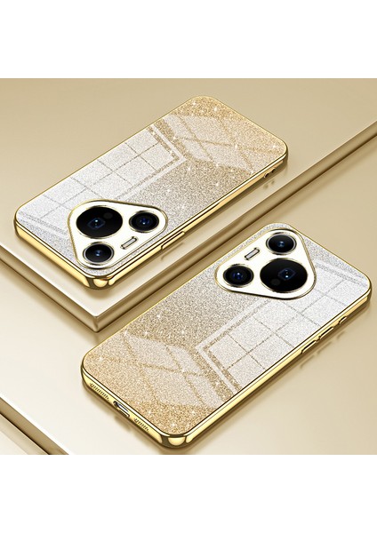 Huawei Pura 70 Pro/pura 70 Pro+Elektrokaplama Cep Telefonu Kılıfı Degrade Parıltılı Tpu Kapak-Altın (Yurt Dışından) indirimleri