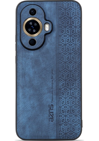 Azns Huawei Nova 11 Pro/nova 11 Ultra Baskılı Telefon Kılıfı Pu Deri+Tpu Telefon Kılıfı-Mavi (Yurt Dışından) modelleri