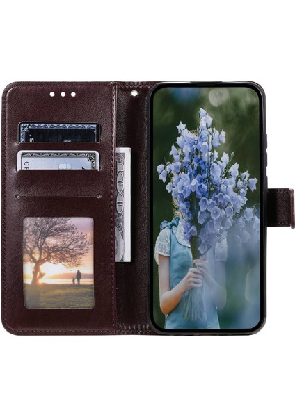 Huawei Mate 50 Pro 4g Için Anti-Düşme Cep Telefonu Kılıfı, Mandala Çiçek Desenli Baskılı Pu Deri Flip Cüzdan Kılıf Standı-Kahverengi (Yurt Dışından) modelleri