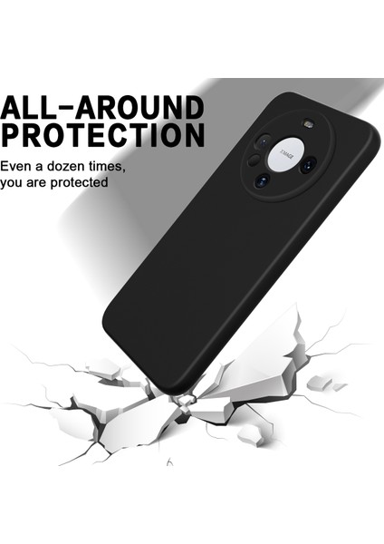 Huawei Mate 60 Kılıf Için Telefon Kılıfı Darbeye Dayanıklı Sıvı Silikon Cep Telefonu Kabuğu Kayışlı-Siyah (Yurt Dışından) modelleri