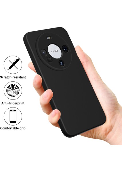 Huawei Mate 60 Kılıf Için Telefon Kılıfı Darbeye Dayanıklı Sıvı Silikon Cep Telefonu Kabuğu Kayışlı-Siyah (Yurt Dışından) indirimleri
