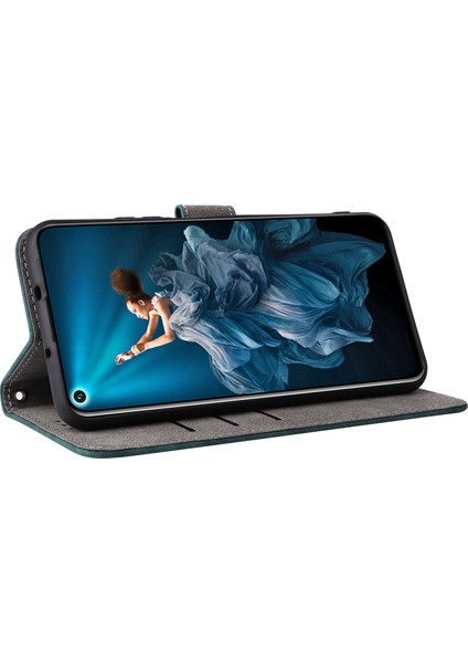 Huawei Nova 5t 4g/honor 20/20S (Çin Için) Rfıd Engelleme Telefon Kılıfı Cüzdan Standı Pu Deri Kılıf Kayışlı-Yeşil (Yurt Dışından) fiyatları