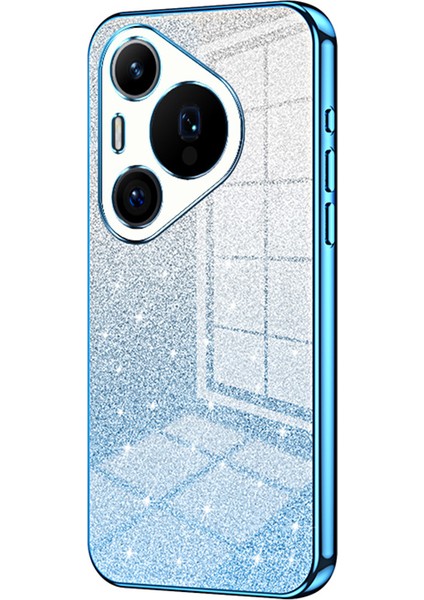 Huawei Pura 70 Pro/pura 70 Pro+Elektrokaplama Cep Telefonu Kılıfı Degrade Parıltılı Tpu Kapak-Mavi (Yurt Dışından)