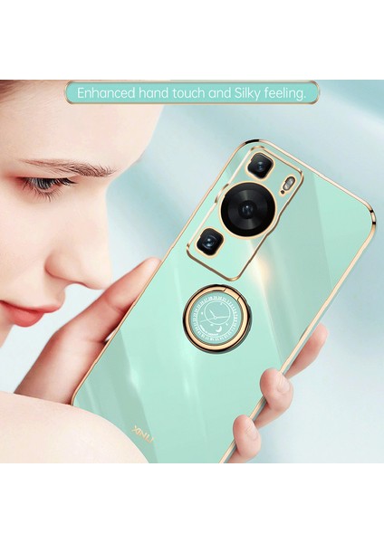 Xınlı Huawei P60 Galvanik Telefon Kılıfı Halka Ayaklı Yumuşak Tpu Telefon Kılıfı-Siyah (Yurt Dışından) fırsatları