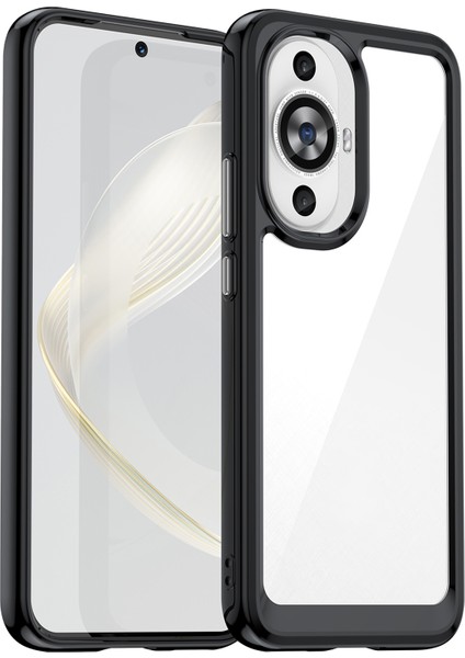 Huawei Nova 12S 4g/nova 12 Lite 4g Kılıf Tpu+Akrilik Telefon Kabuğu Cep Telefonu Aksesuarları-Siyah (Yurt Dışından)
