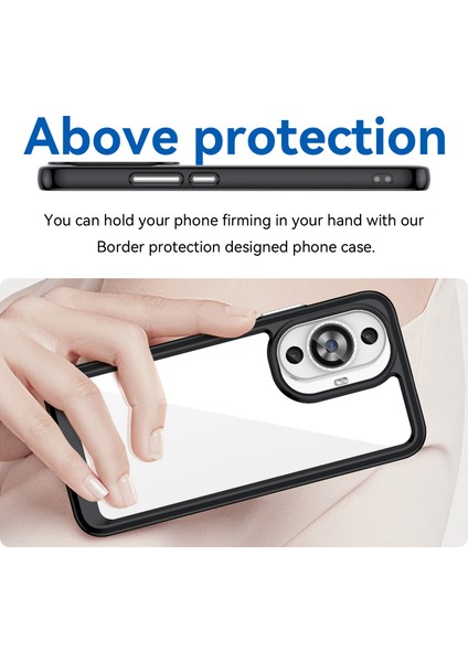 Huawei Nova 12S 4g/nova 12 Lite 4g Kılıf Tpu+Akrilik Telefon Kabuğu Cep Telefonu Aksesuarları-Siyah (Yurt Dışından) modelleri