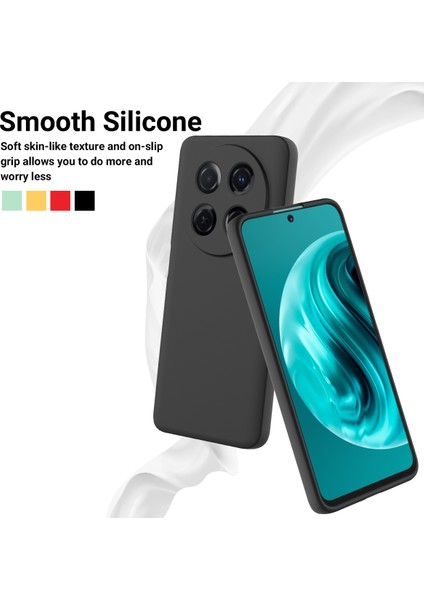 Huawei Nova 13I 4g Sıvı Silikon Kılıf Telefon Arka Kapağı El Kayışı Ile-Siyah (Yurt Dışından) modelleri