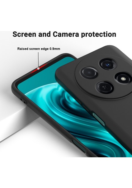 Huawei Nova 13I 4g Sıvı Silikon Kılıf Telefon Arka Kapağı El Kayışı Ile-Siyah (Yurt Dışından) fırsatları