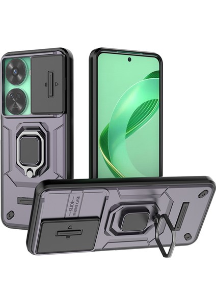 Huawei Nova 11 Se/nova 12 Se 4g Kickstand Telefon Kılıfı Sürgülü Kamera Kapağı-Mor (Yurt Dışından)
