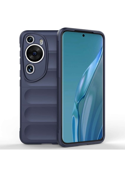 Huawei P60 Art Şok Emici Telefon Kabuğu Yumuşak Tpu Cep Telefonu Kılıfı Toz Geçirmez Koruyucu Kapak-Koyu Mavi (Yurt Dışından)