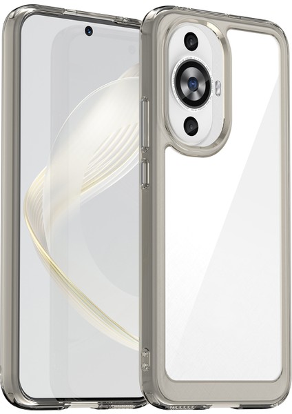 Huawei Nova 12S 4g/nova 12 Lite 4g Kılıf Tpu+Akrilik Telefon Kabuğu Cep Telefonu Aksesuarları-Şeffaf Gri (Yurt Dışından)