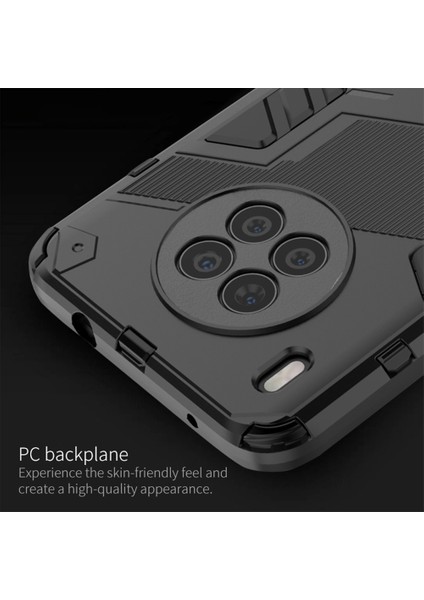 Zırh Darbeye Dayanıklı Sert Pc + Tpu Tampon Hibrit Koruyucu Kılıf Kickstand ile Huawei Nova 8i (Küresel Sürüm)/honor 50 Lite-Siyah (Yurt Dışından) fırsatları