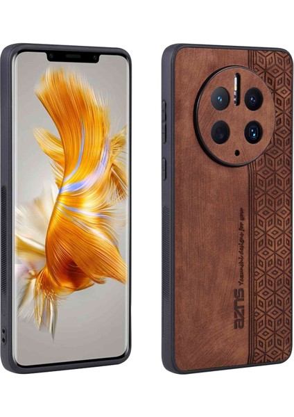 Azns Cep Telefonu Kılıfı Huawei Mate 50 Pro 4g, Baskılı Desenli Düşmeye Karşı Telefon Kılıfı Pu Deri Kaplamalı Tpu Kabuk-Kahverengi (Yurt Dışından)