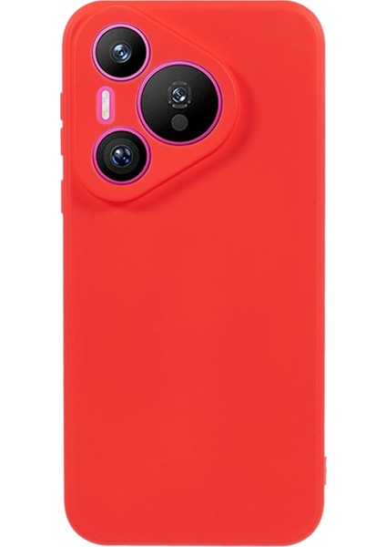 Huawei Pura 70 Kılıf Fiber Astar Yumuşak Tpu Telefon Koruyucu Kılıf Darbeye Dayanıklı Telefon Kabuğu-Kırmızı (Yurt Dışından)