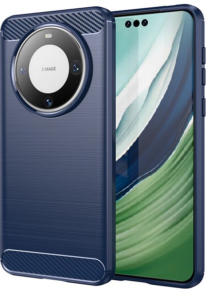 Huawei Mate 60 Pro+Kılıf Esnek Tpu Kabuk Karbon Fiber Doku Telefon Kılıfı-Mavi (Yurt Dışından)