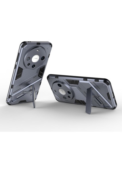Huawei Mate 60 Pro Kickstand Arka Kapak Pc+Tpu Darbeye Dayanıklı Akıllı Telefon Kılıfı-Gri (Yurt Dışından) modelleri
