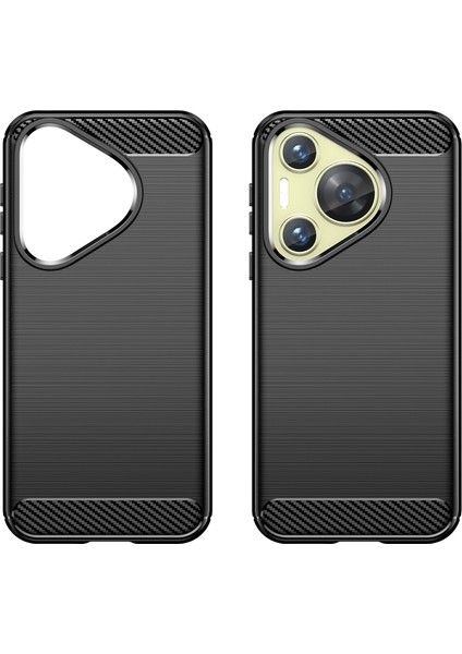 Huawei Pura 70 Kılıf Fırçalanmış Tpu Telefon Arka Kapağı Karbon Fiber Doku-Siyah (Yurt Dışından) modelleri