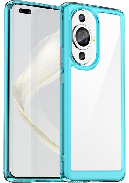 Huawei Nova 11 Pro/nova 11 Ultra Şeffaf Telefon Kılıfı Tpu+Akrilik Akıllı Telefon Kılıfı-Şeffaf Mavi (Yurt Dışından)