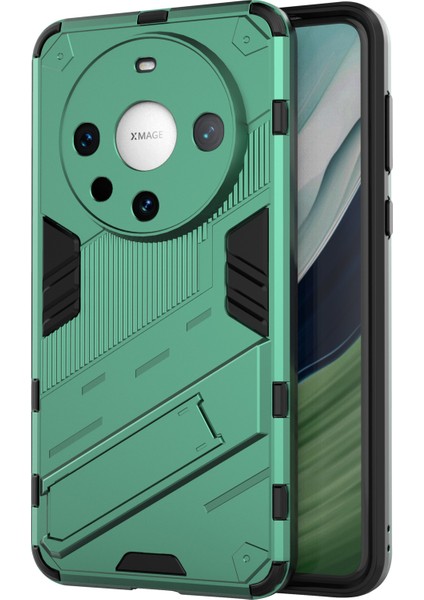 Huawei Mate 60 Pro Kickstand Arka Kapak Pc+Tpu Darbeye Dayanıklı Akıllı Telefon Kılıfı-Yeşil (Yurt Dışından)