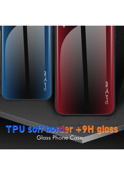 Huawei P60 Art Karbon Fiber Dokulu Temperli Cam Koruyucu Kılıf + Yumuşak Tpu Telefon Kılıfı - Koyu Mavi (Yurt Dışından) fırsatları