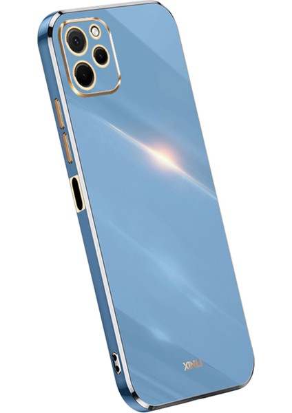 Xınlı Huawei Nova Y61 4g Galvanik Çerçeve Telefon Kılıfı Tpu Kapak Kamera Lens Korumalı-Mavi (Yurt Dışından)
