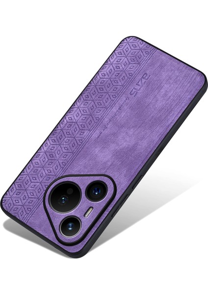 Azns Huawei Pura 70 Pro/pura 70 Pro+Kılıf Pu Deri+Tpu Desen Baskılı Telefon Kılıfı-Mor (Yurt Dışından) indirimleri