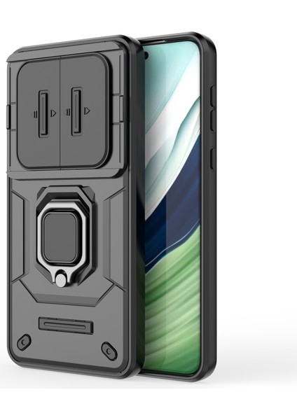 Huawei Mate 60 Pro Kılıf Kickstand Darbeye Dayanıklı Telefon Kılıfı Sürgülü Lens Koruyucu-Siyah (Yurt Dışından) fiyatları